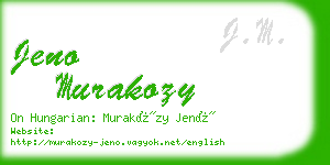 jeno murakozy business card